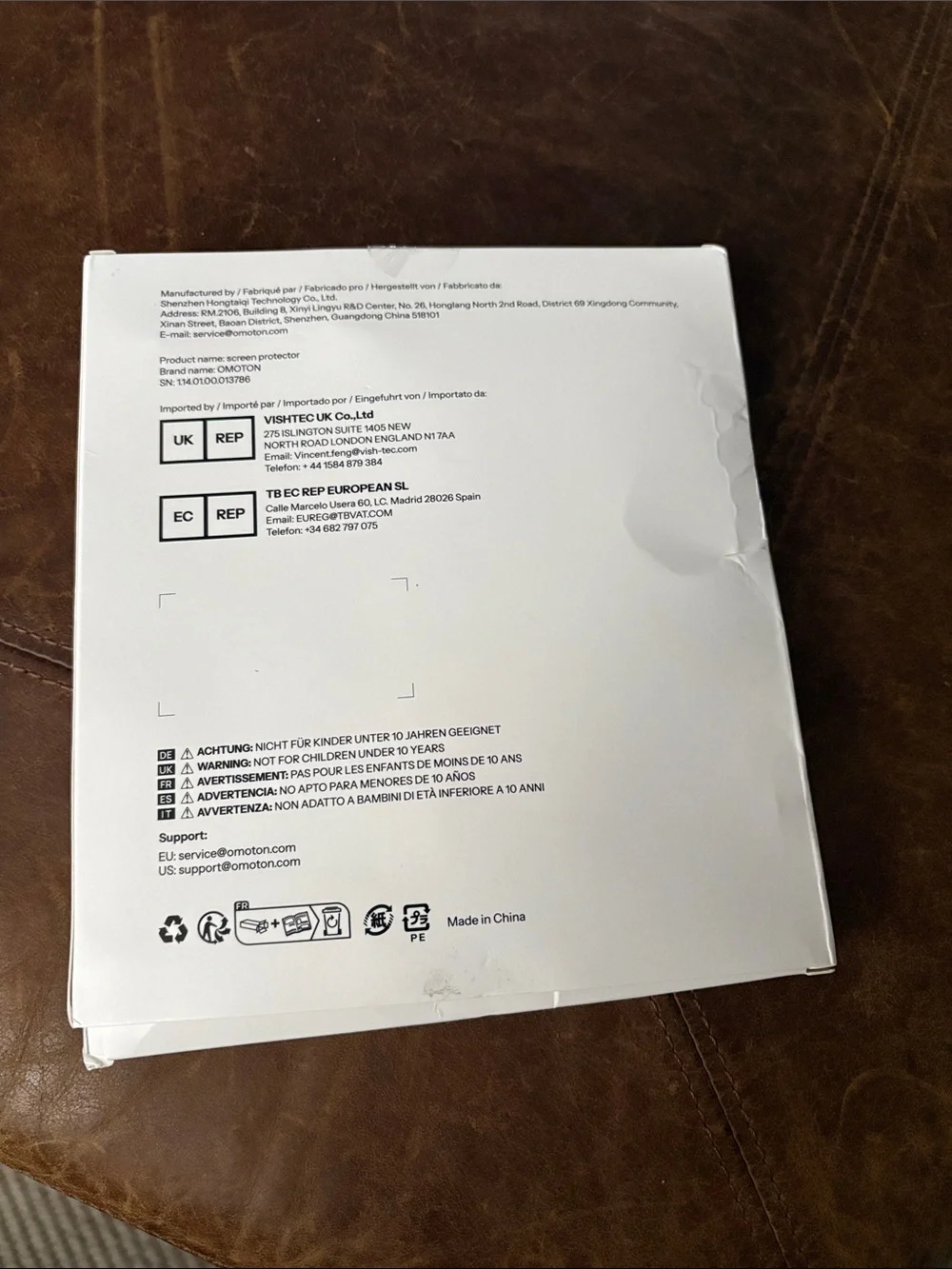 OMOTON Glass Screen Protector (White) - 2 Pack